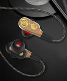 SOSOFLY HIFI wire headset Wired headphones with mic Quad Core Double Action Ring earphones