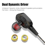 SOSOFLY HIFI wire headset Wired headphones with mic Quad Core Double Action Ring earphones