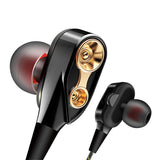 SOSOFLY HIFI wire headset Wired headphones with mic Quad Core Double Action Ring earphones