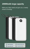 SOSOFLY Portable charger, built-in cord mobile power bank, large capacity 20000 mAh mobile phone power bank