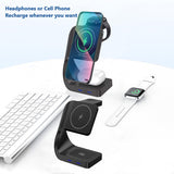 SOSOFLY new three-in-one wireless charger, fast charging magnetic suction for Apple mobile phone watch headset multi-function wireless portable power bank