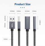 SOSOFLY type-C data cable USB3.1A male to C female 10G3A fast charge OTG audio adapter cable