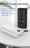 SOSOFLY Portable charger, built-in cord mobile power bank, large capacity 20000 mAh mobile phone power bank