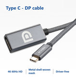 SOSOFLY New type-c to DP adapter cable type-c computer mobile phone HD audio and video with screen converter 0.2 m audio braided cable