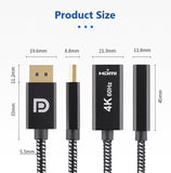 SOSOFLY New DP to HDMI conversion line 4K HD graphics card DP interface to HDMI2.0 data conversion interface connector 0.2 meters