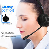 SOSOFLY Bluetooth Headset with Microphone, Wireless Cell Phone Headset Noise Cancelling Mic, On Ear Bluetooth Headphones Bluetooth 5.0 17H for Home Office Online Class PC Call Center Skype