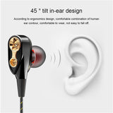 SOSOFLY HIFI wire headset Wired headphones with mic Quad Core Double Action Ring earphones