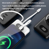 SOSOFLY Portable charger, 10000mah magnetic super fast charging comes with four-wire wireless charging mobile power ultra-thin power bank