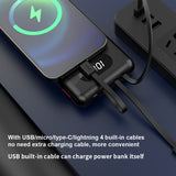 SOSOFLY Portable charger, 10000mah magnetic super fast charging comes with four-wire wireless charging mobile power ultra-thin power bank