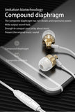 SOSOFLY New Metal In-Ear Headphones Subwoofer with Wheat Wire Control Universal Headset for Mobile Phone and Computer