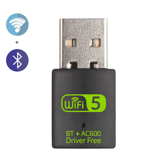 SOSOFLY 600M dual-frequency driver-free USB network card, Bluetooth WIFI two-in-one wireless network card, desktop computer wireless network card, support Windows XP/Vista/7/8/10